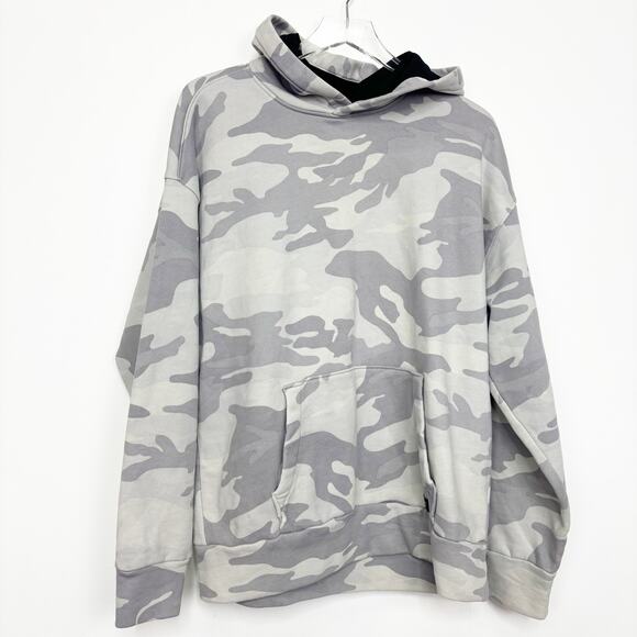 Hollister Men's Gray Camo Oversized Hoodie Sweatshirt L - Picture 1 of 4